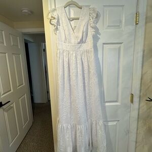 Lilly Pulitzer White Sleeveless V-Neck Maxi Dress